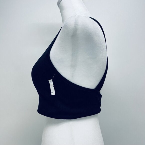 Athleta Top Sport Bra Size M Women’s Aurora Bra A-C Criss Cross Black New - Picture 2 of 8